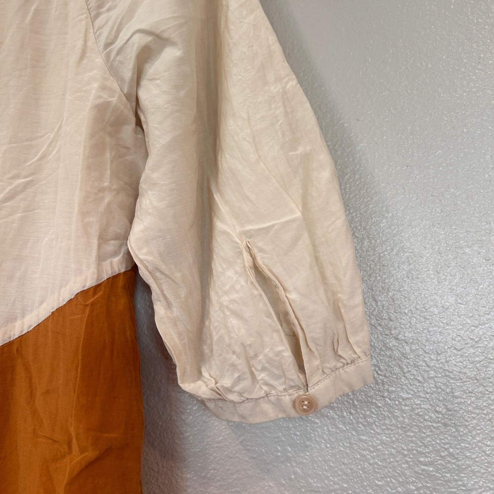 Jaeger Colorblock Silk Blend Dress Modern Navy Orange Cream Women's Size 8 - Picture 8 of 12
